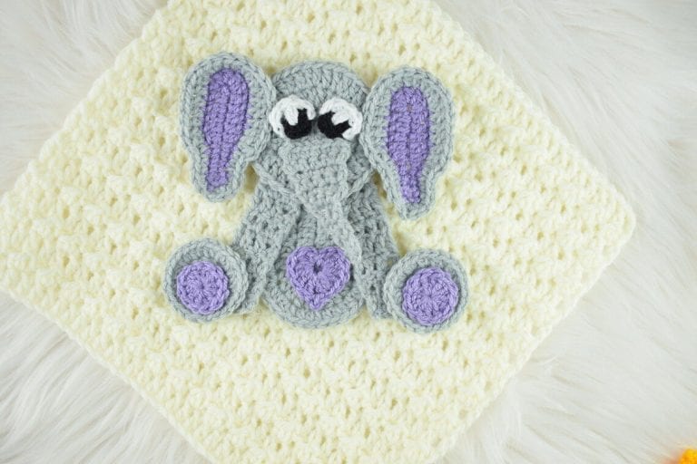 crochet elephant applique