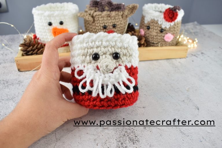 Crochet santa claus mini basket
