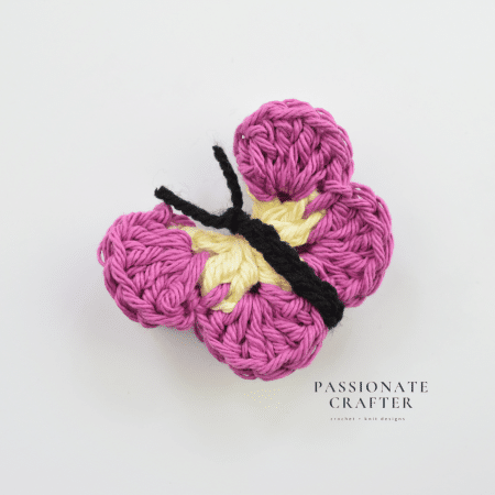 easy crochet butterfly applique made with petals