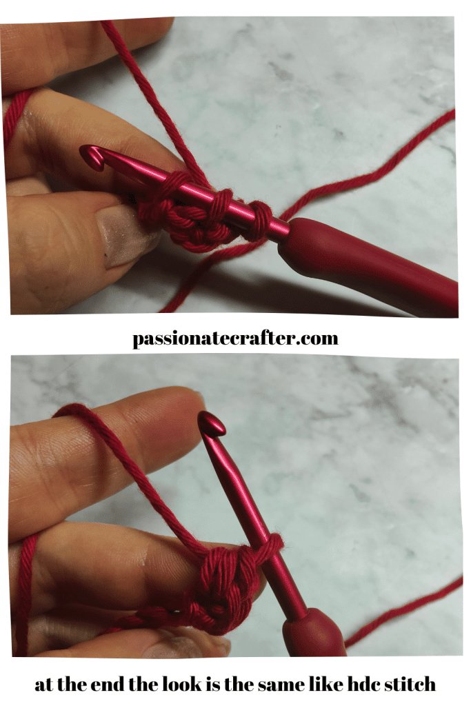 how to crochet linked half double crochet stitch
