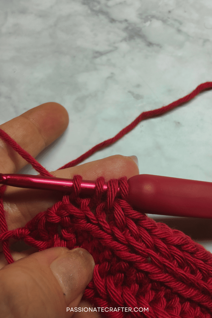how to decrease for a linked half double crochet stitch