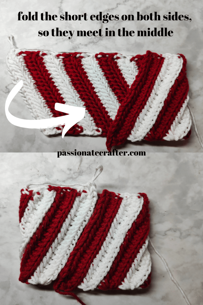 how to fold a spiral rectangular cup cozy crochet