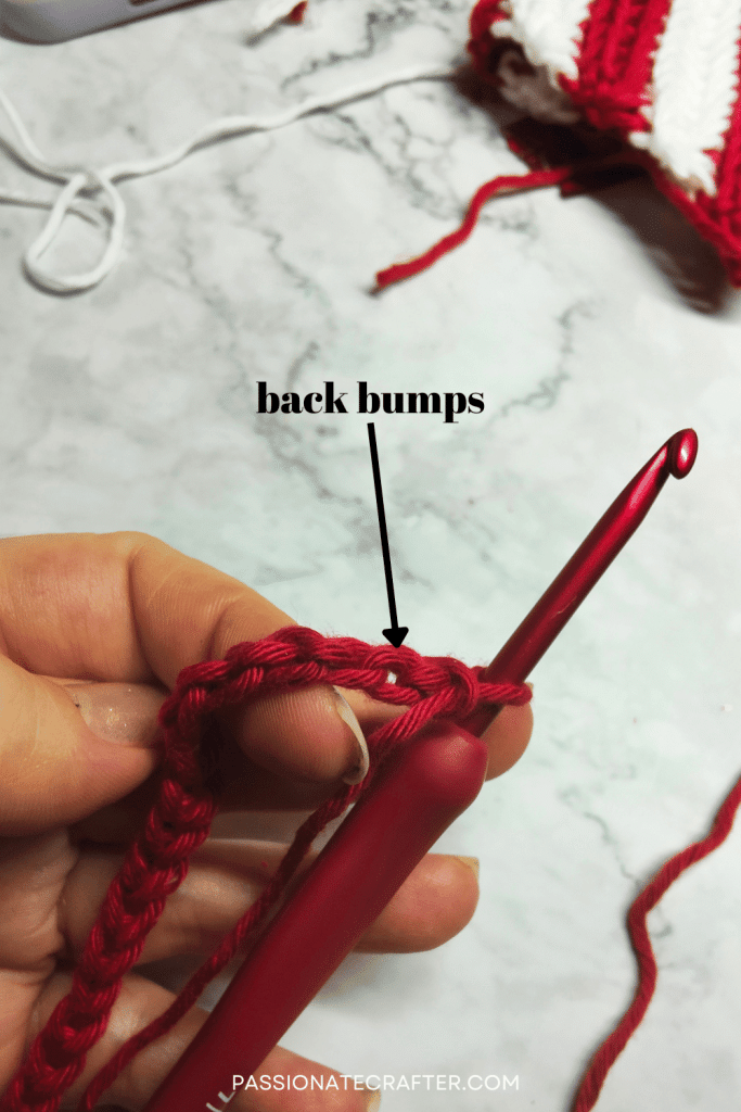 how to find the back bump of chain in crochet