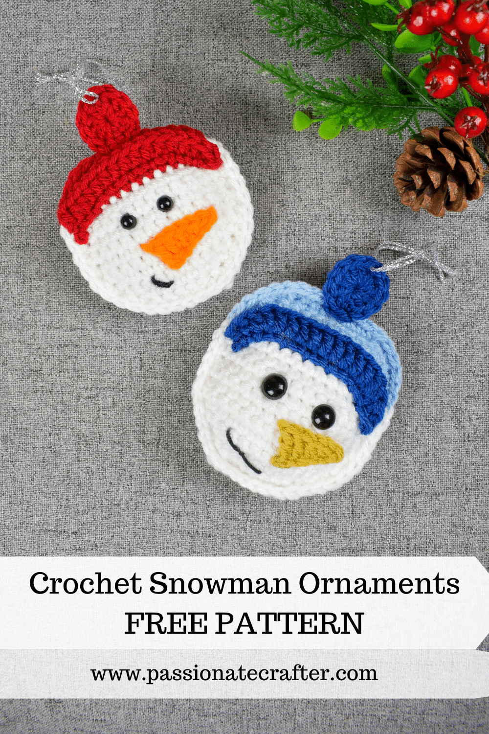Christmas snowman ornaments free pattern