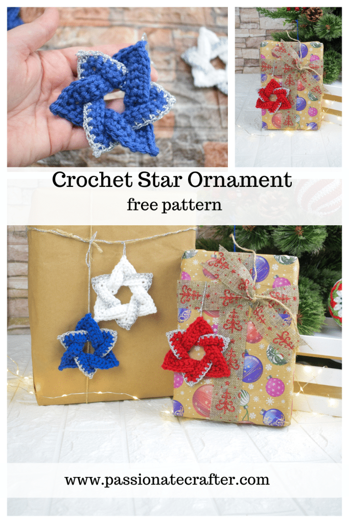 Crochet christmas star ornament pattern for beginners