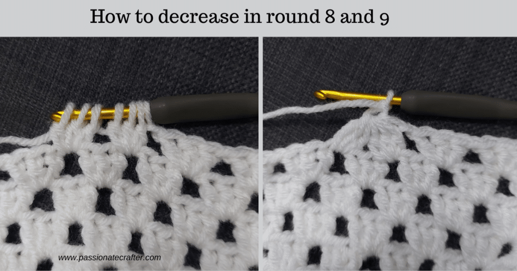 how to decrease with granny stitch