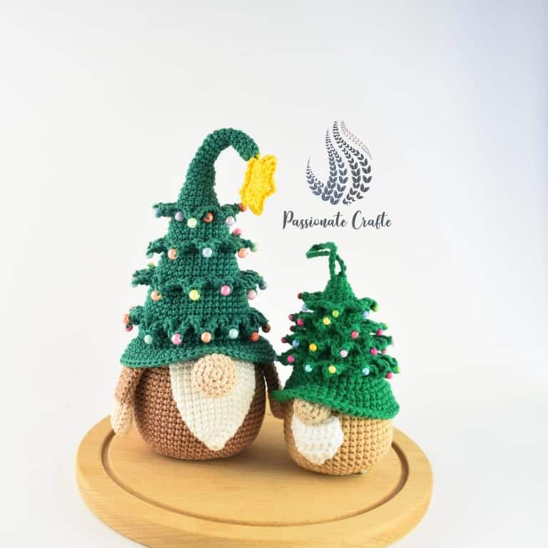 Crochet gnome ornament for Christmas