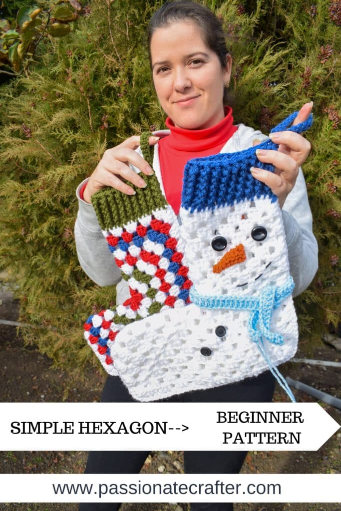 crochet snowman stocking for christmas