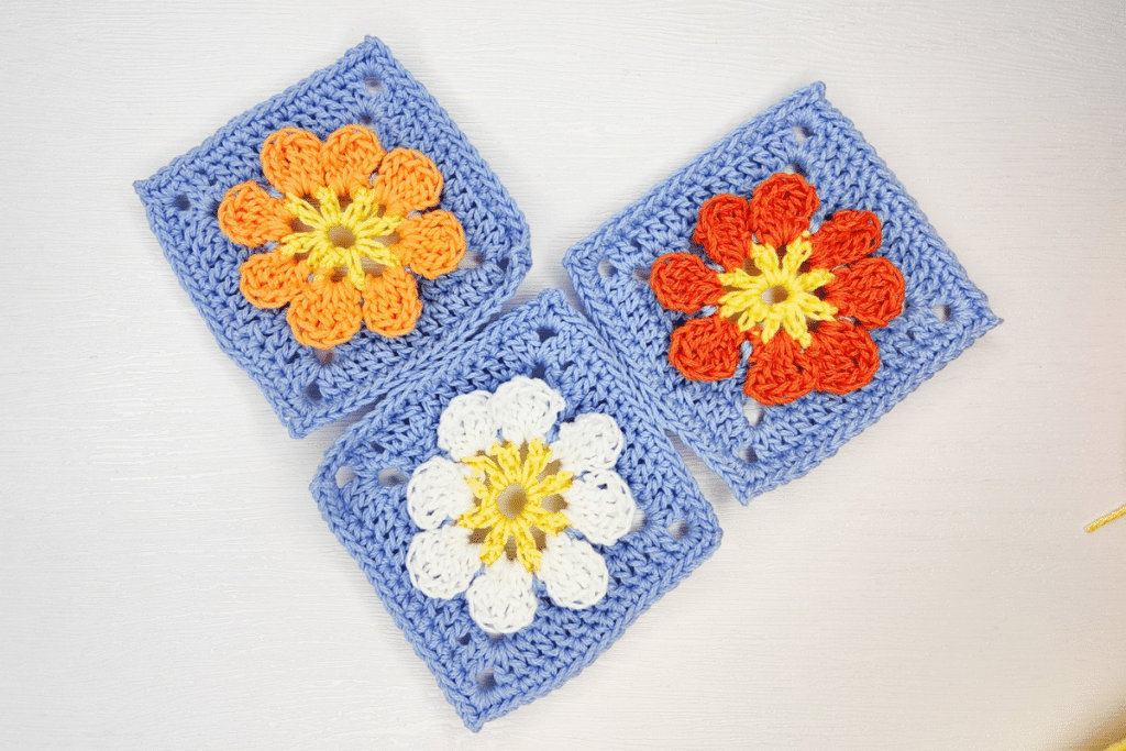 flower granny square crochet free pattern