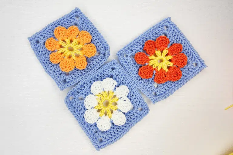flower granny square crochet free pattern