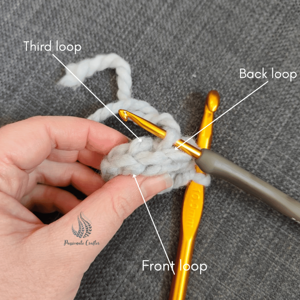 how to crochet in third loop of hdc known as camel stitch