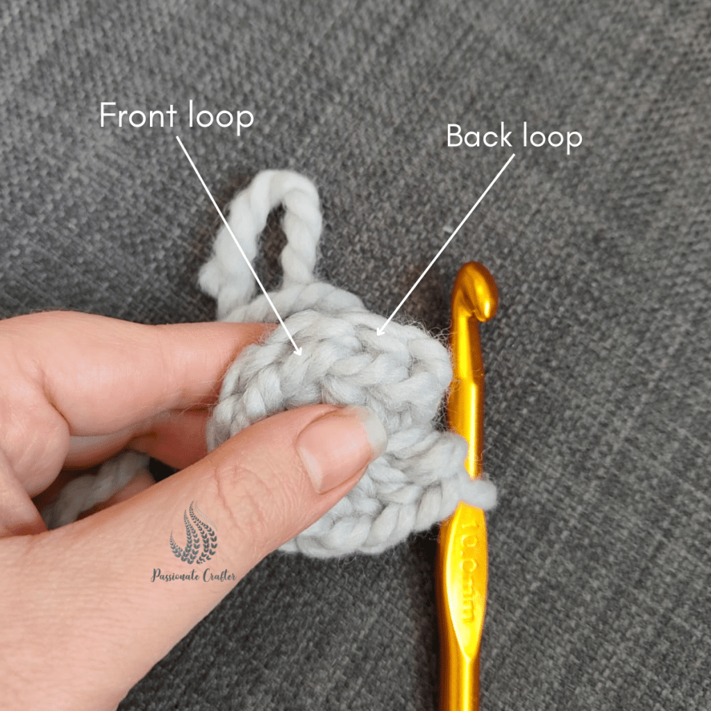 How to crochet a hdc in third loop step by step