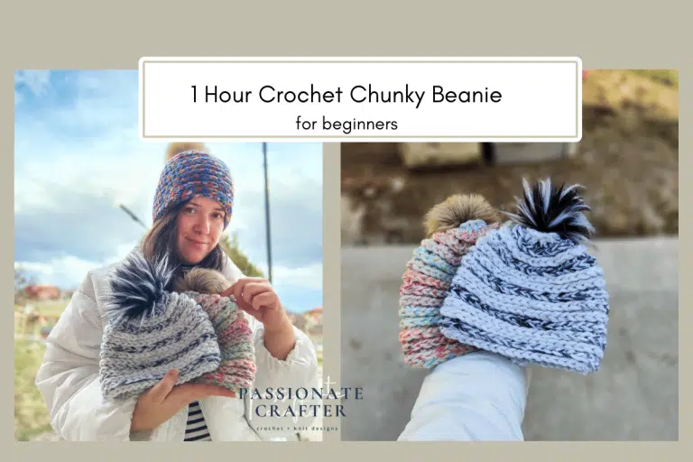 how to crochet an easy chunky beanie for beginners