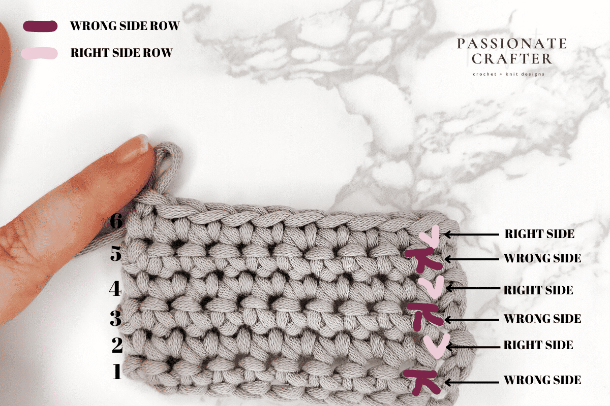 How to count single crochet rows