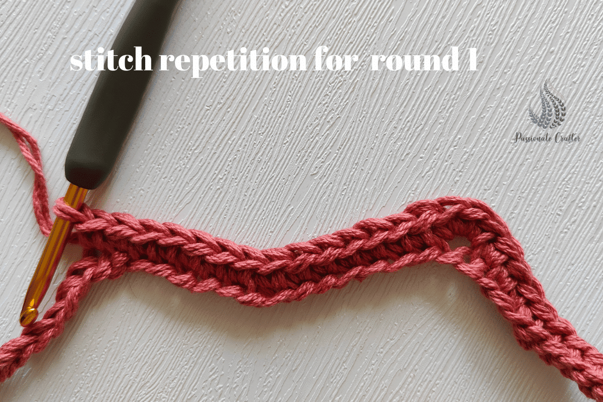 stitch repetition for chevron pattern in round 1