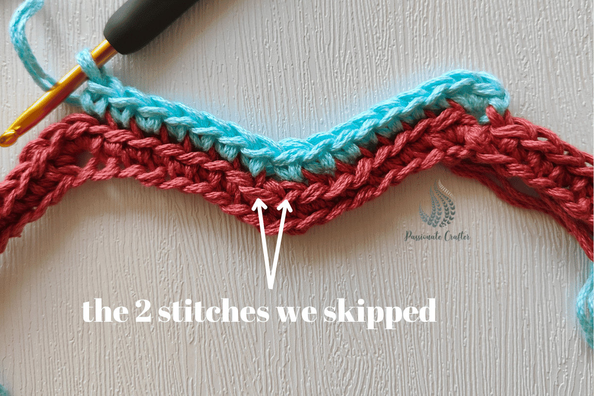1 full pattern repeat for chevron pattern