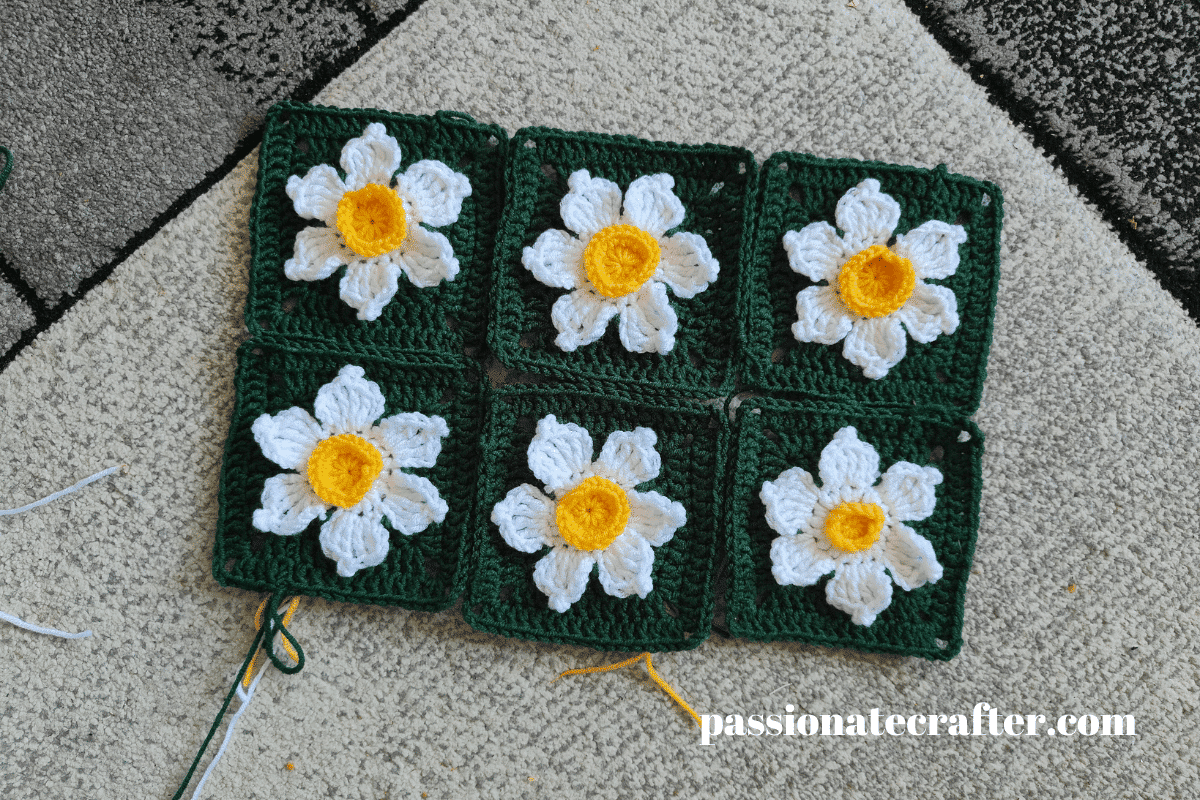blanket idea with only daffodil granny square