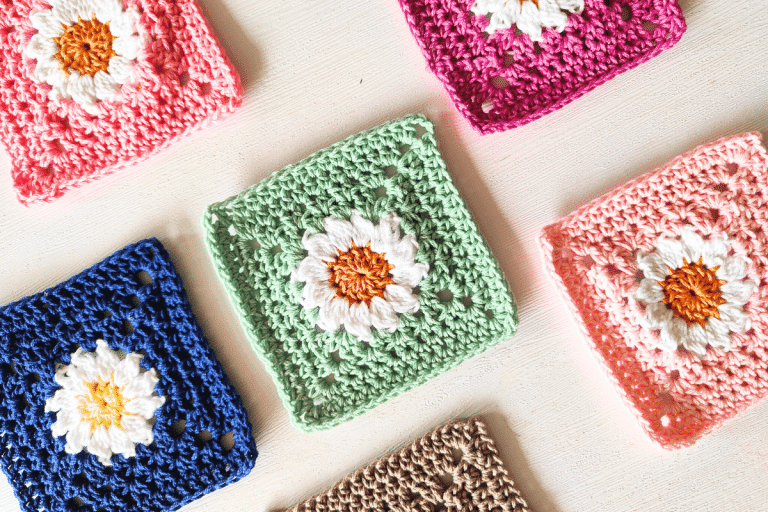how to crochet daisy granny square