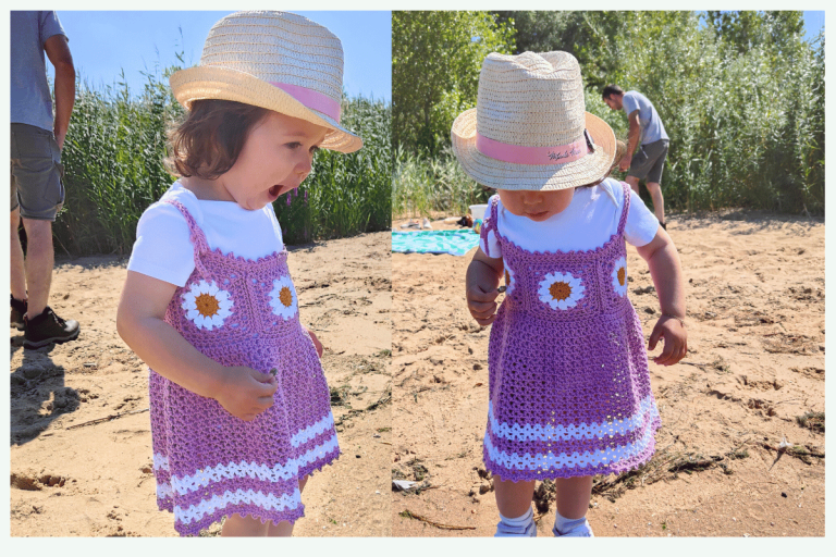 crochet daisy summer dress for toddlers free pattern