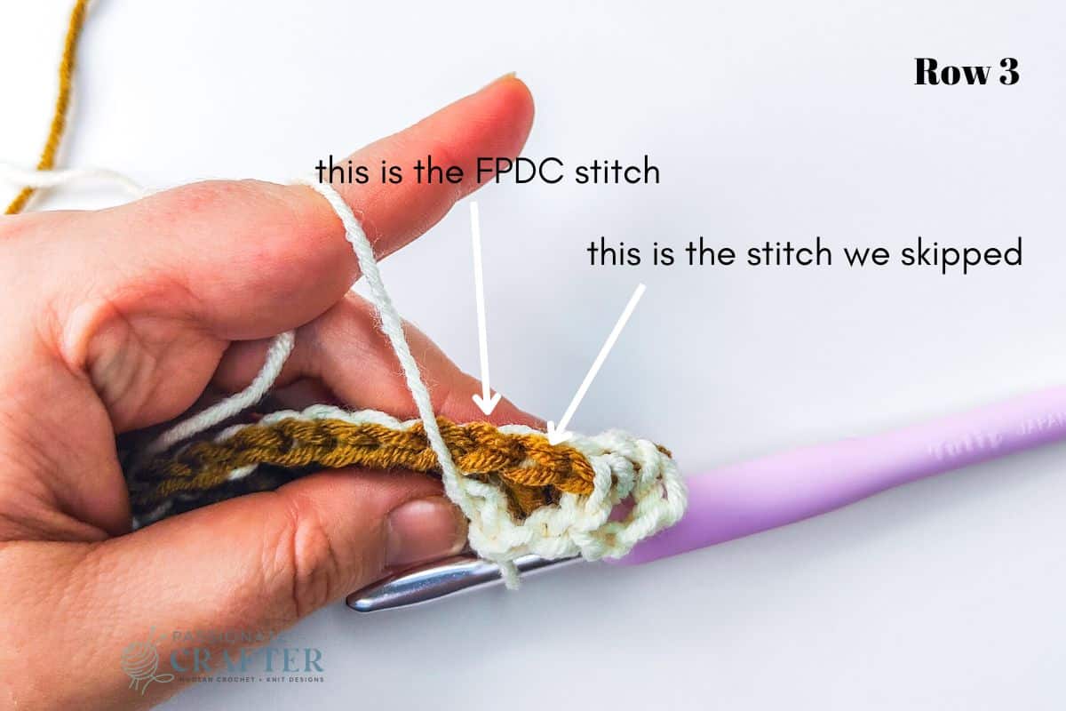 how to find a skipped stitch in a crochet row