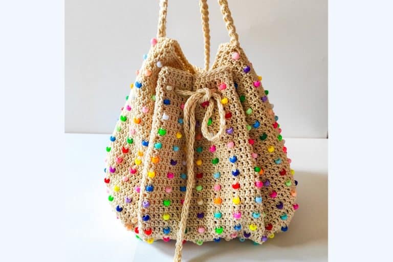 crochet summer bag with beads
