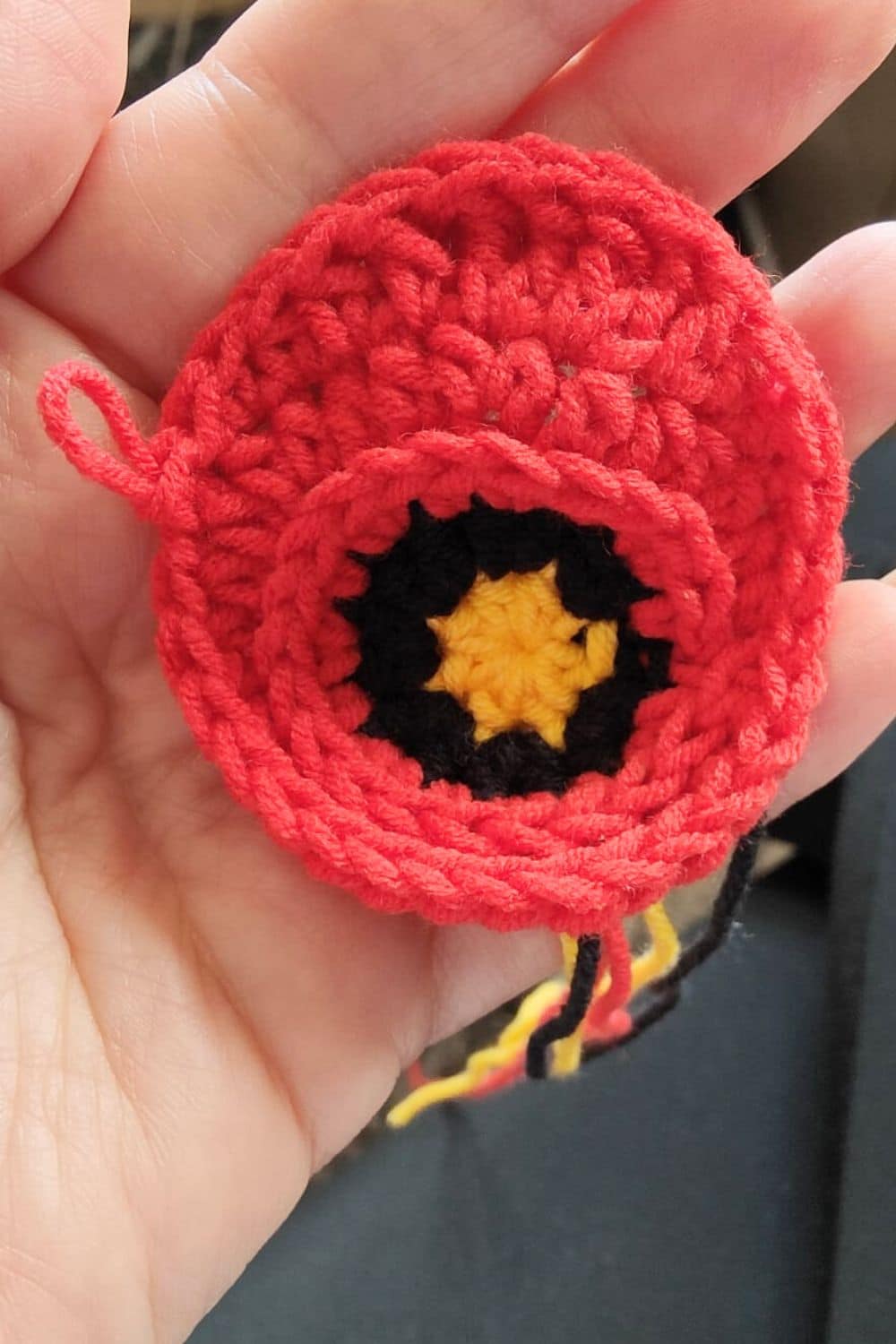 crochet poppy flower petals