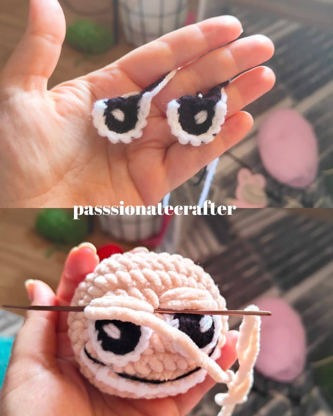 crochet eyes and eye brows