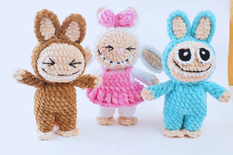 Smiling bunny monster amigurumi free pattern