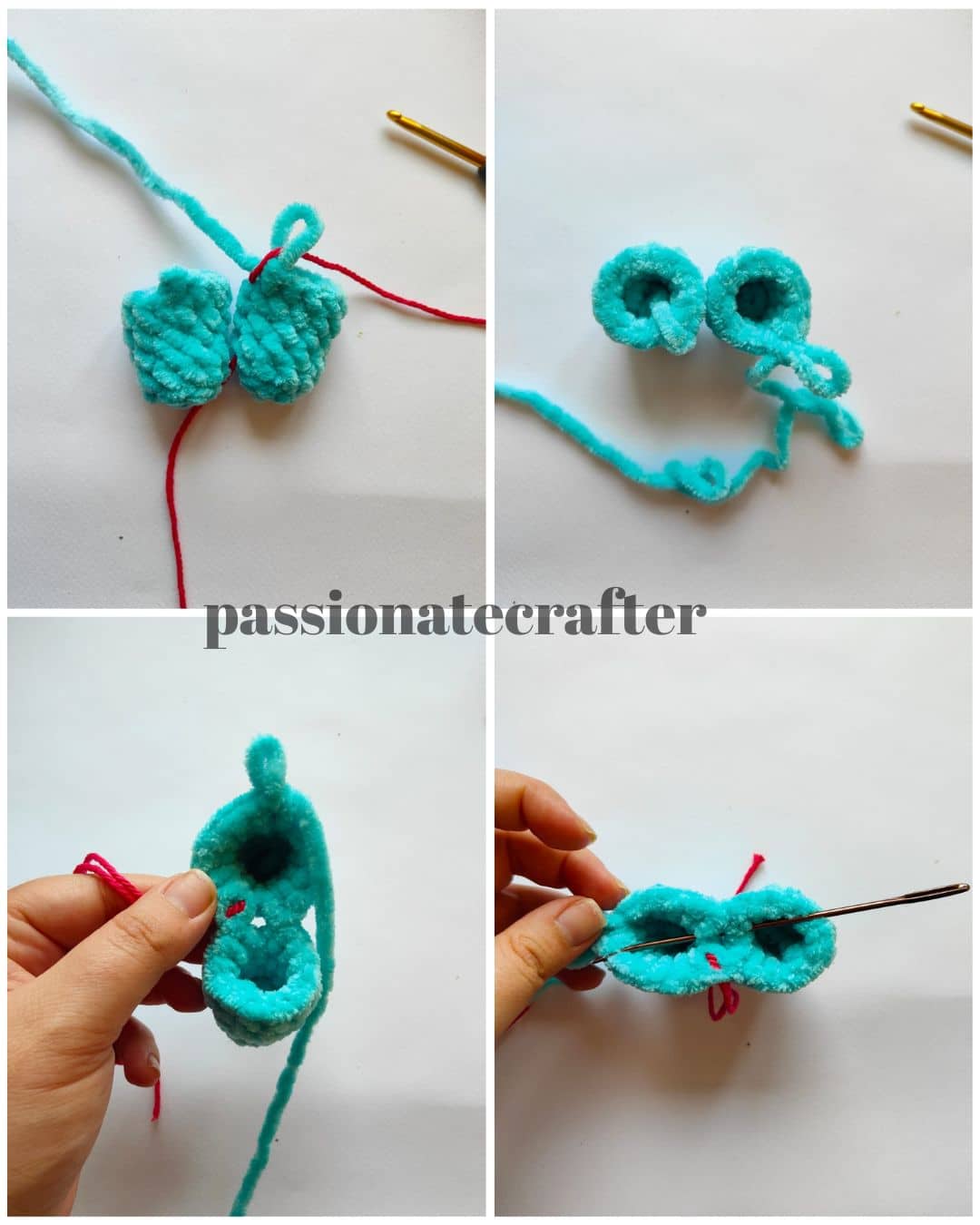how to join crochet legs and continue on the body for amigurumi