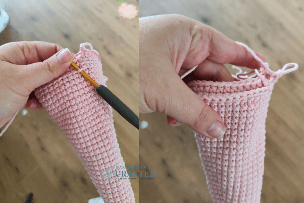 how to crochet in front loop only