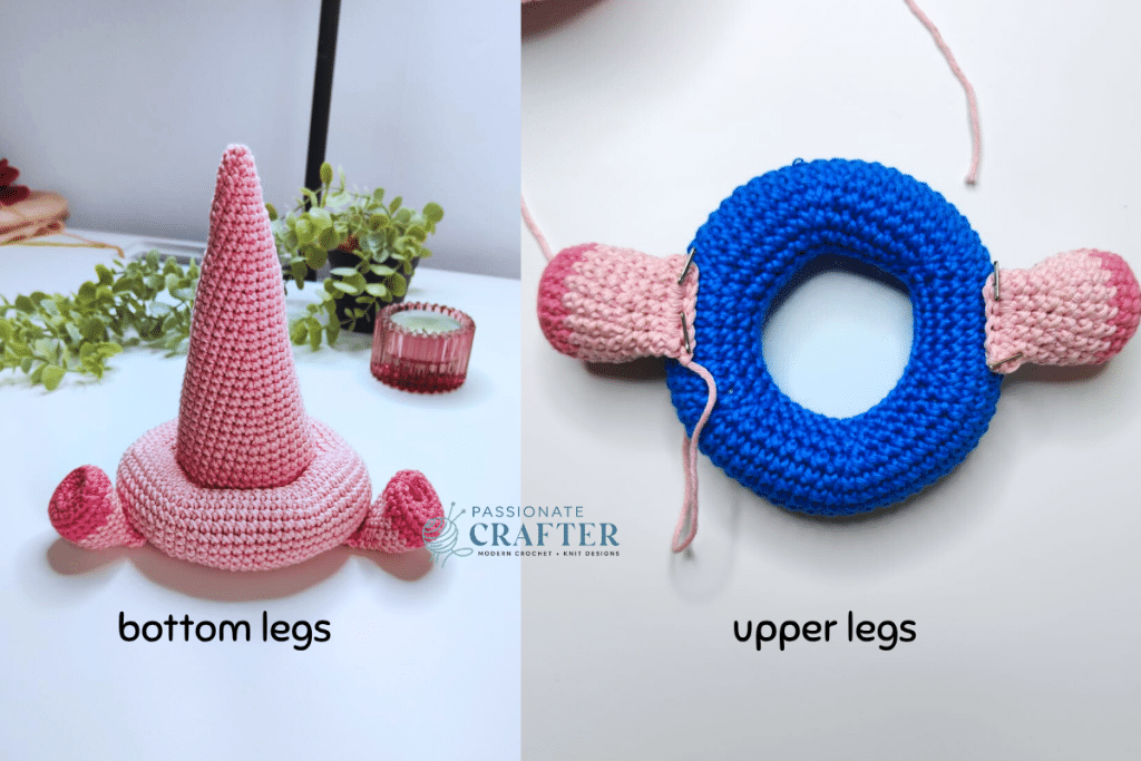 Attaching legs to a stacking toy