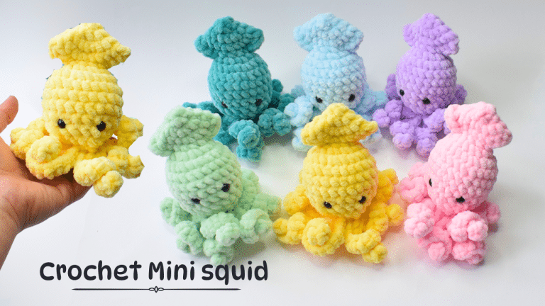 Easy crochet mini squid free pattern