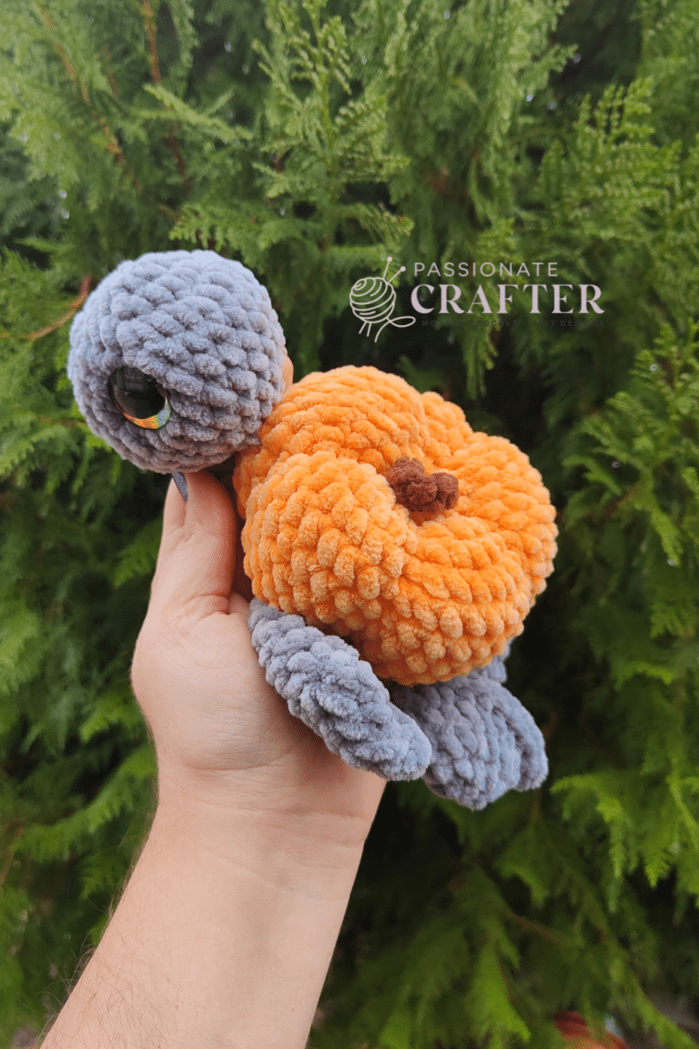 Easy Crochet No Sew Pumpkin turtle