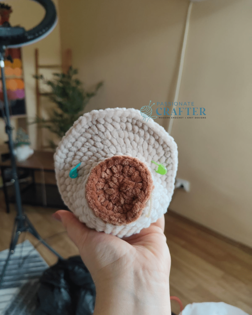 Crochet plush pig snout