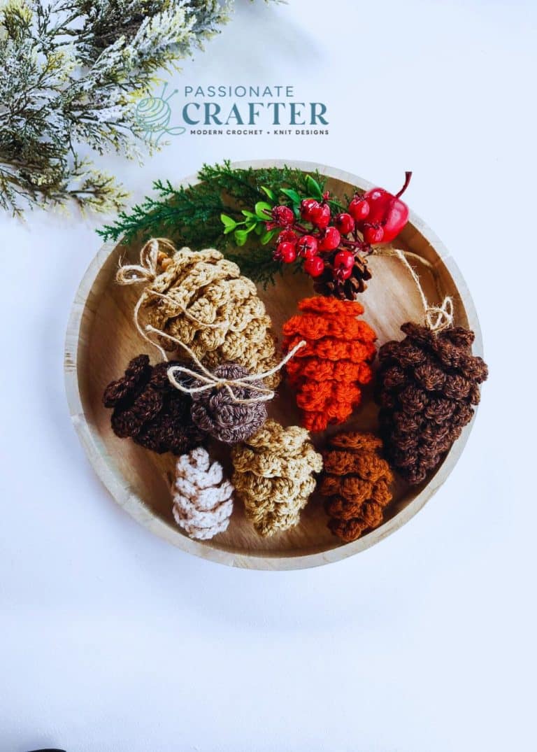 Crochet Christmas Pinecone Ornaments Free Pattern