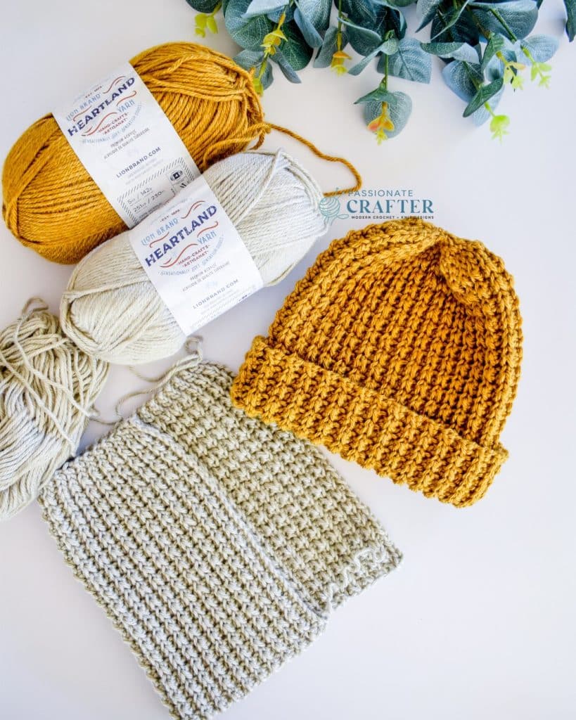 Easy crochet beanie with heartland yarn