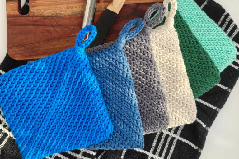 Crochet Double Thick Thermal Herringbone Potholder Free Pattern