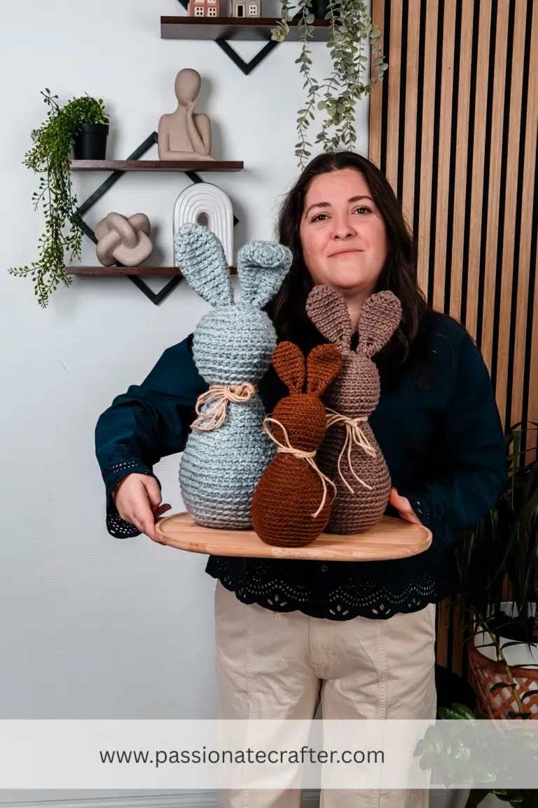 Free Crochet Farmhouse Bunny Pattern- Easter Bunny in 3 sizes