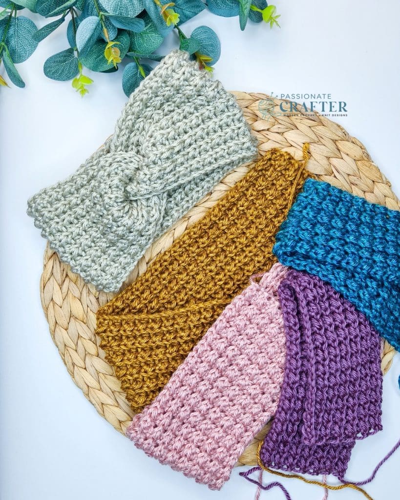Easy crochet ear warmer in 6 different sizes