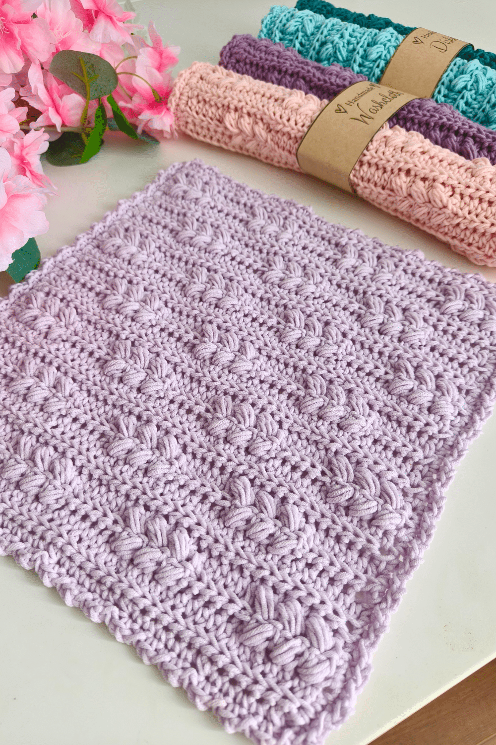 textured washcloth/dishcloth pattern free crochet