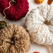 Crochet Pumpkin from a rectangle in 3 sizes full of texture using the wheat harvest stitch